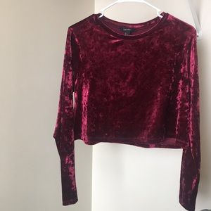 Forever 21 velvet cropped shirt